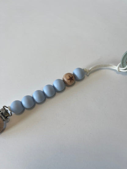Clip with star style - pacifier clip with 7 beads