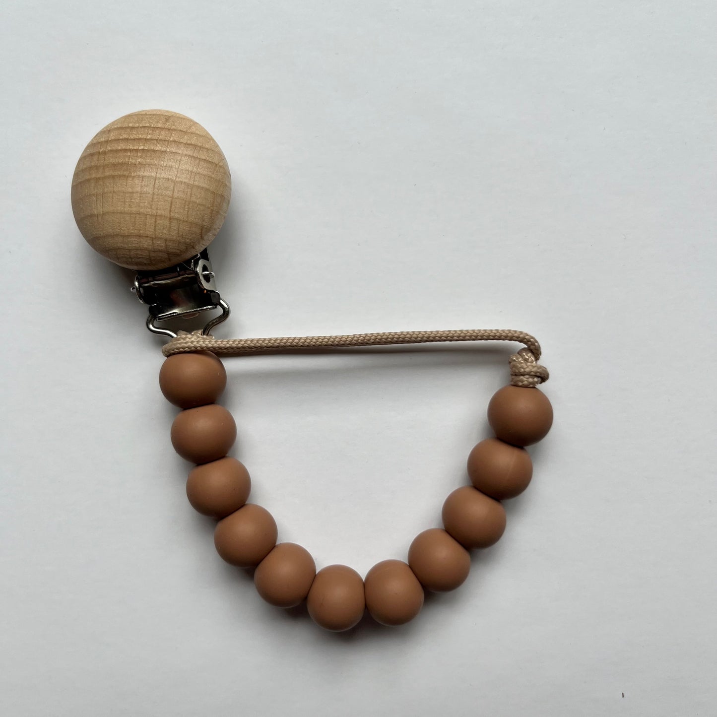 Camel - pacifier clip 12mm beads
